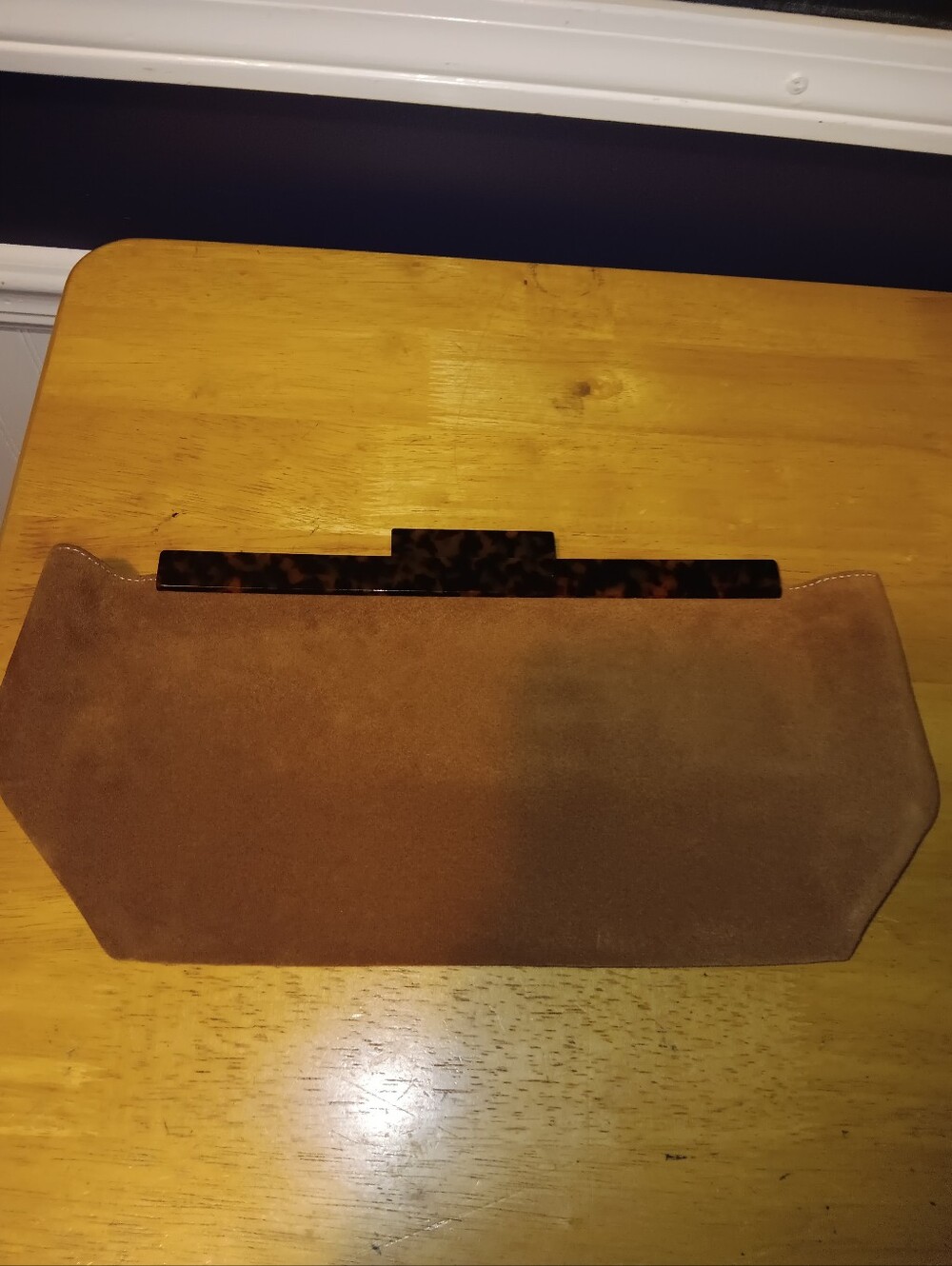 J Mclaughlin Suede Tortoise Shell Clutch